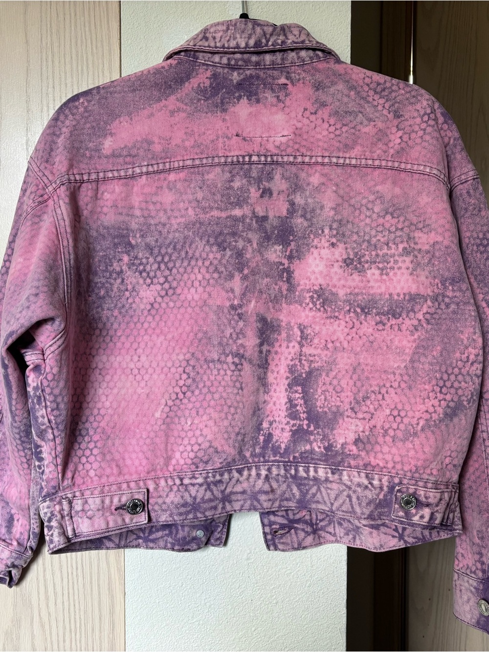 OOAK Custom pink and purple dyed denim jacket - Picture 3 of 4